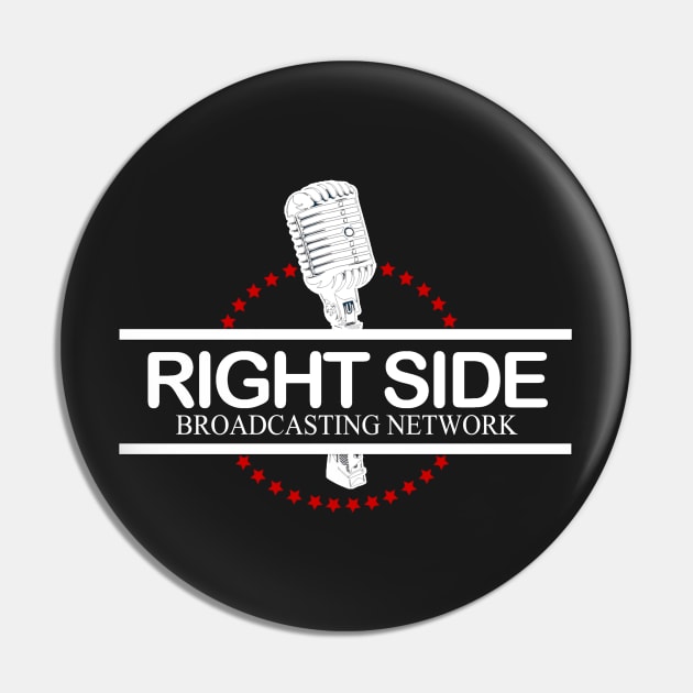 RSBN White Logo Pin by RightSideBroadcastingNetwork