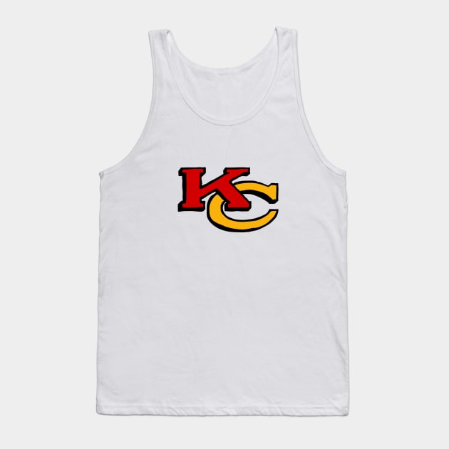 HamzaNabil Kansas City Chiefs Hand drawen Logo Tank Top