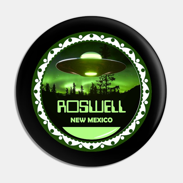 Roswell New Mexico Travel Badge Pin by MonkeyKing