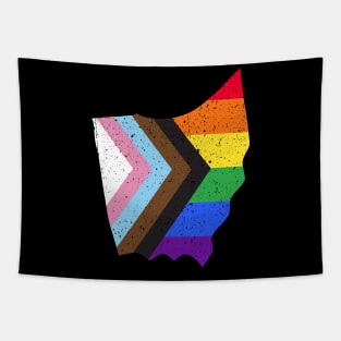 Ohio State Pride: Embrace Progress with the Progress Pride Flag Design Tapestry