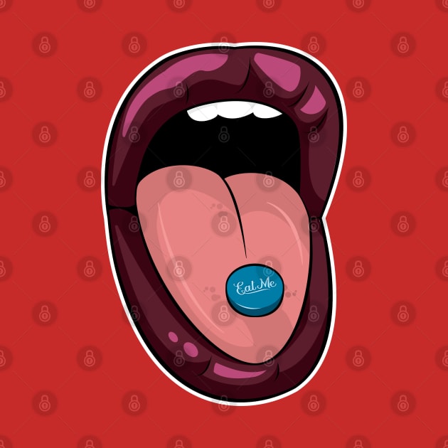 Purple Lipstick Eat Me Blue Pill by Hixon House