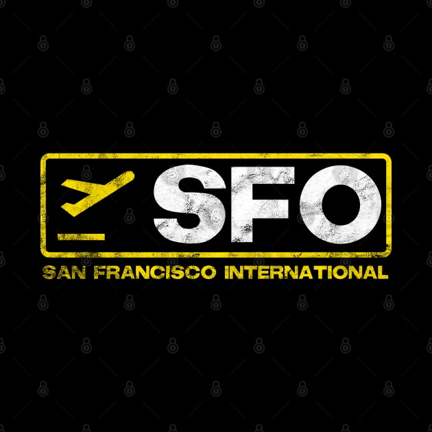 SFO San Francisco Airport Code Vintage Taxiway Sign by DesignedForFlight