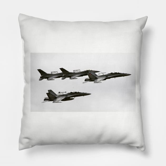 F-16 and CF-18 NORAD Formation Pillow by acefox1