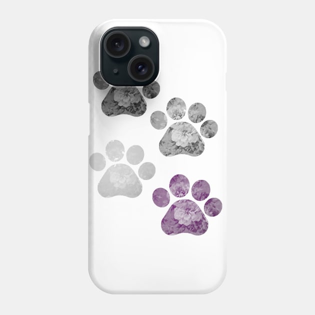 Subtle Floral Paw Print flag Phone Case by Gedwolcraeft