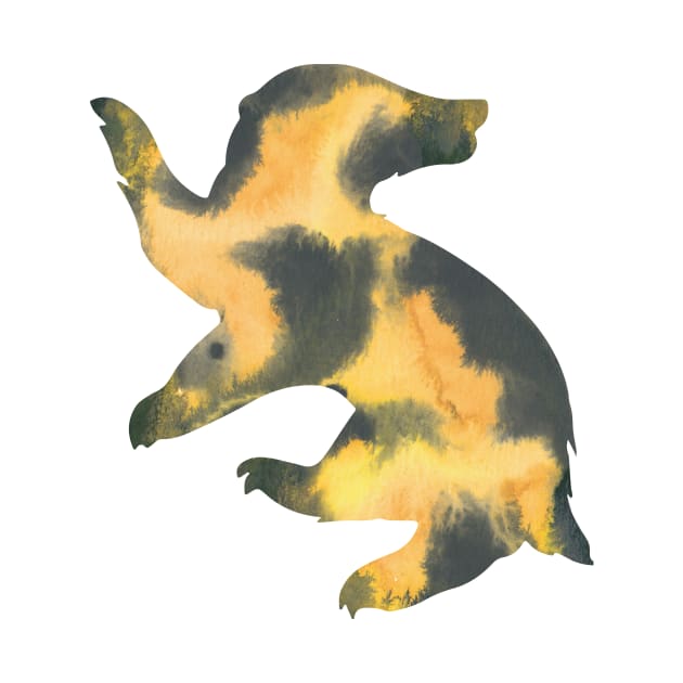 House Badger Watercolor by calligraphynerd