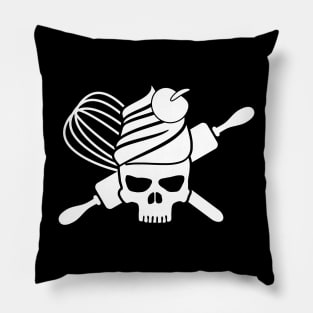 Cupcake skull with rolling pin Pillow