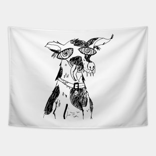 Ugly Hypnotized Dog (white) Tapestry