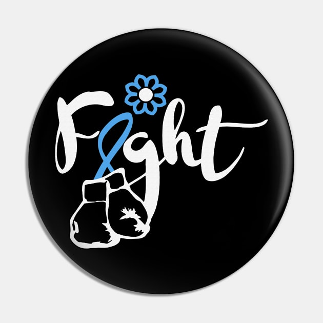 Fight Faith Hope Cure Support Trisomy 18 Awareness Light Blue Ribbon Warrior Pin by celsaclaudio506