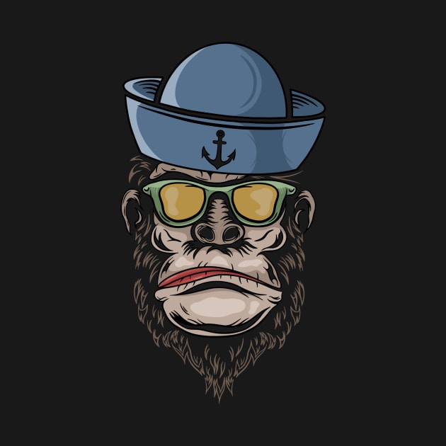 Monkey sailor by gggraphicdesignnn