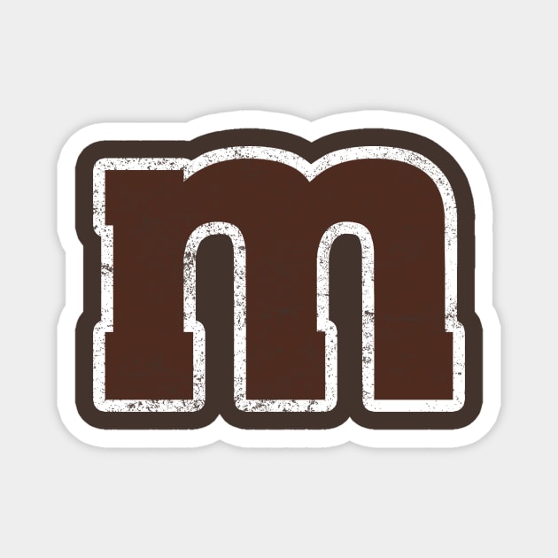 Letter M Capital Alphabet Vintage Retro Magnet by cytoplastmaximume