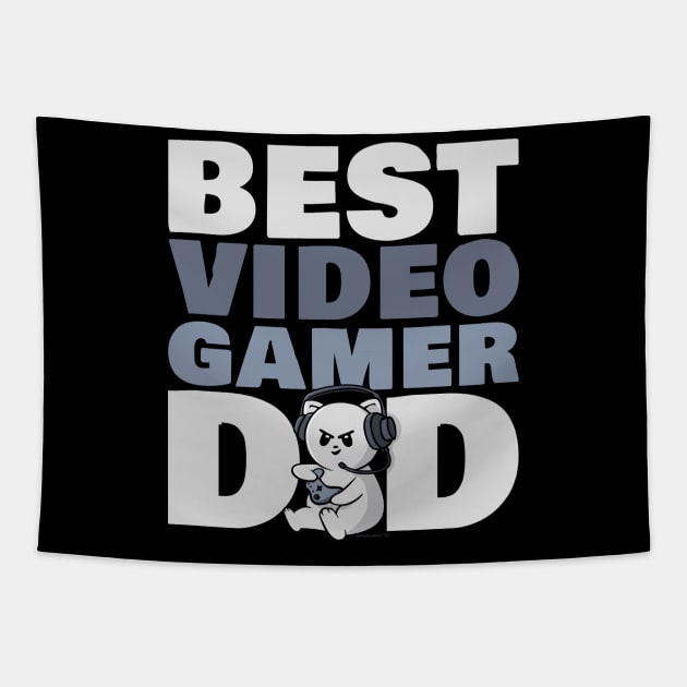 Best Video Gamer Dad Funny Gaming Tapestry by NerdShizzle