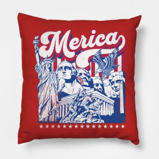 Merica USA American Monuments Pillow