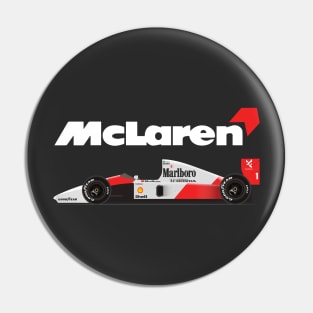 Ayrton Senna's McLaren Honda MP4/6 Illustration Pin