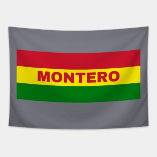 Montero City in Bolivian Flag Colors Tapestry