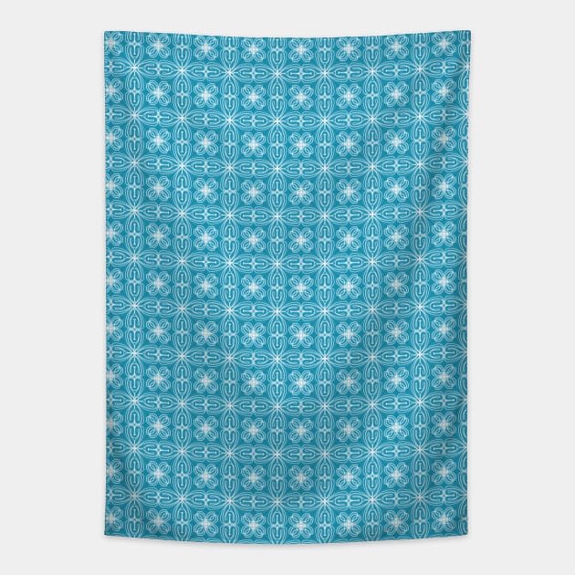 Frosty Floral Plaid Tapestry by AmyMinori