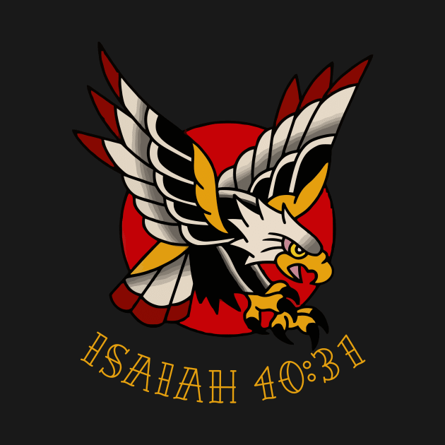 Isaiah 40:31 Eagle Traditional Christian Tattoo Flash by thecamphillips