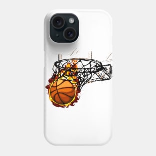 basketball goal on flame Phone Case