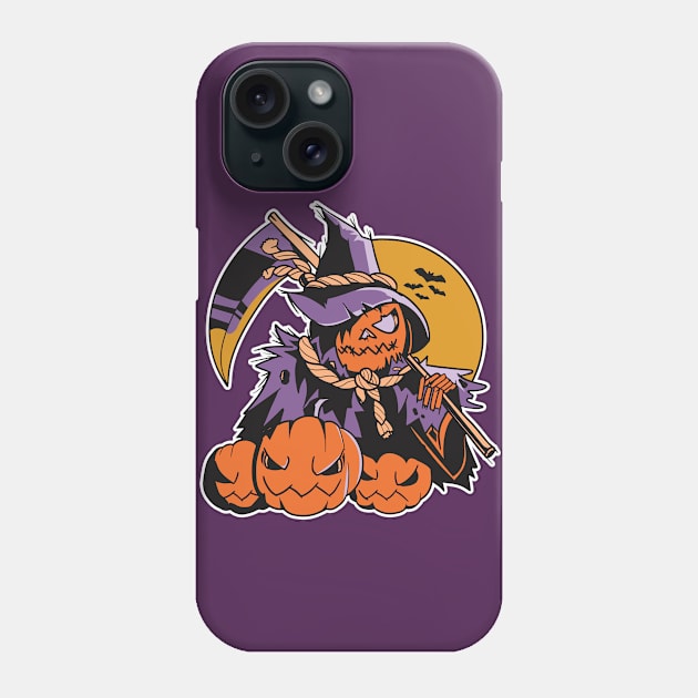 Spooky Pumpkin Head Scarecrow Phone Case by SLAG_Creative