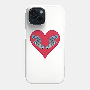 Cute motif of a fish | Small fish in a red heart | Phone Case