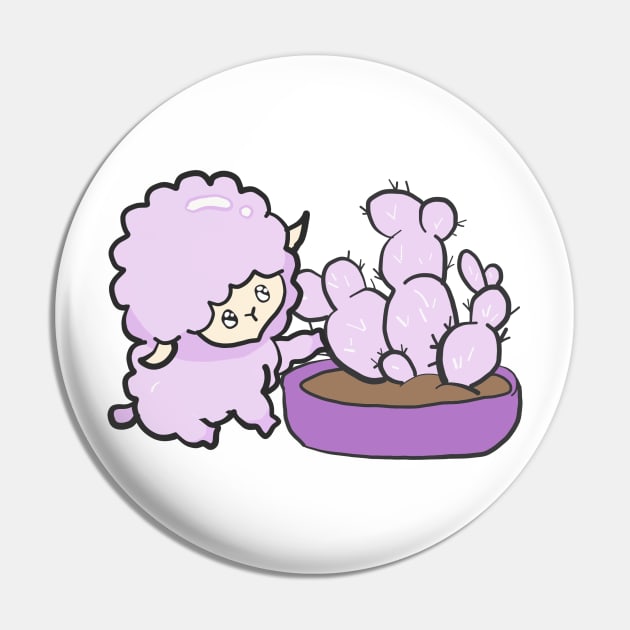 Cactus Sheep - Purple Pin by jenartfart