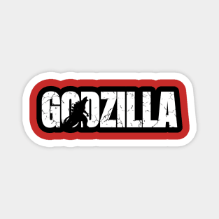 Retro white godzilla Magnet