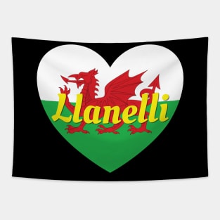 Llanelli Wales UK Wales Flag Heart Tapestry