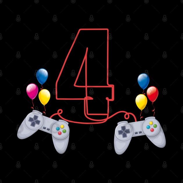 4th Birthday Boy Toddlers Video Gamer Store by Msafi