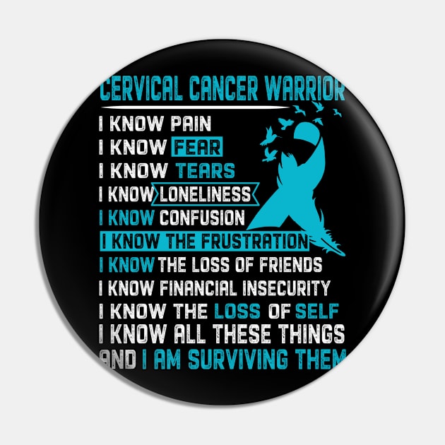 Cervical Cancer Awareness Support Cervical Cancer Warrior Gifts Pin by ThePassion99