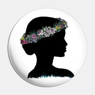 flower crown silhouette Pin