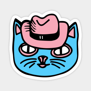 Cat in transgender pride colors Magnet