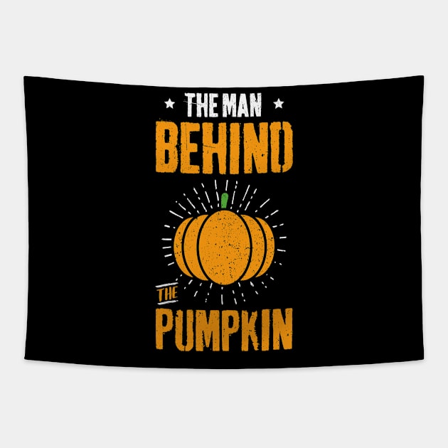 Funny Halloween Pregnancy The Man Behind The Pumpkin Tapestry by trendingoriginals