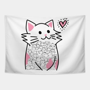 Cats Brighten Up My Heart (Pink) Tapestry