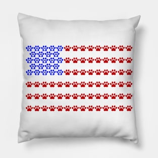 Patriotic Paw Print US Flag Pillow