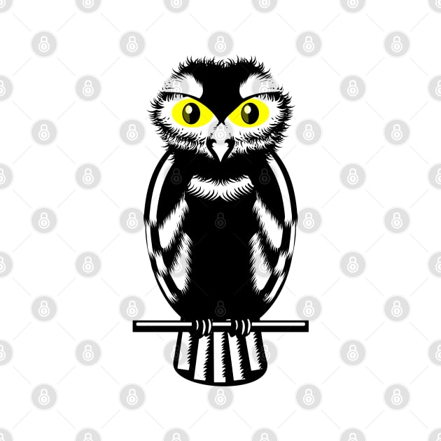 Black and White Owl by mailboxdisco