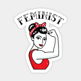 Cute Feminist Latina Rosie the Riveter Tattoo Magnet