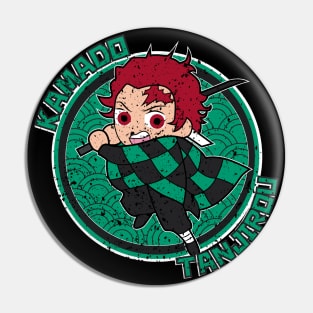 DEMON SLAYER (KIMETSU NO YAIBA): TANJIROU CIRCLE (GRUNGE STYLE) Pin