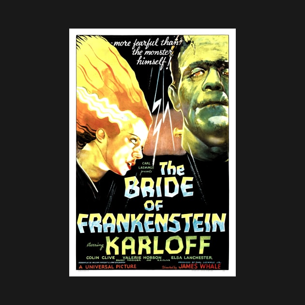The Bride Of The Frankenstein Hollywood Horror B Movie Vintage by vintageposters
