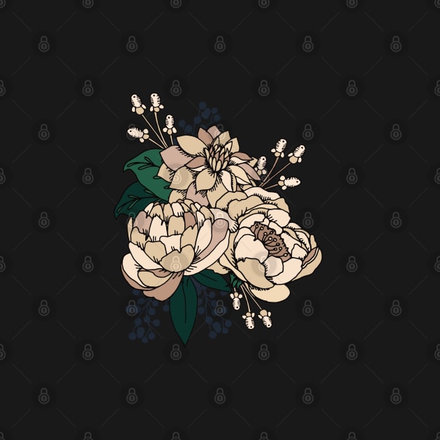 Moody Florals - Cream by latheandquill