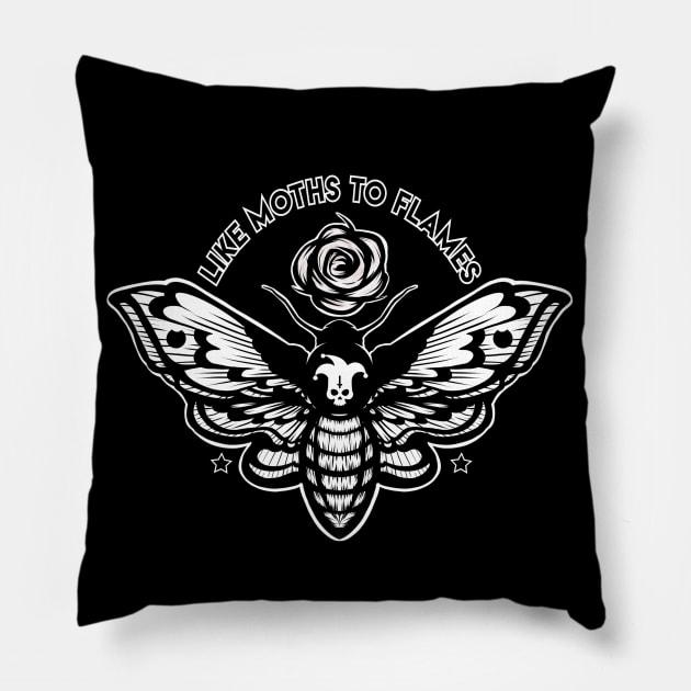 Like moths to flames Pillow by blxckblink