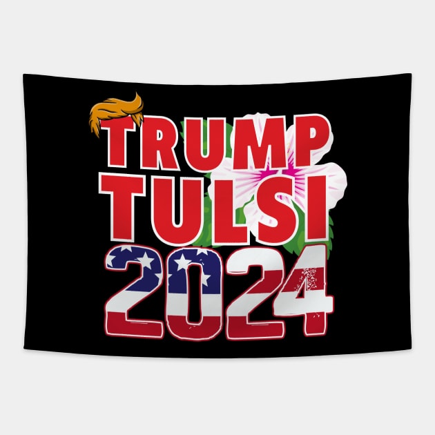 Trump Tulsi 2024 Tapestry by HROC Gear & Apparel