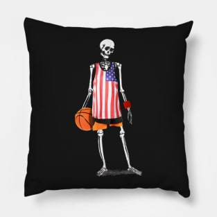 American Death Skeleton Halloween print Pillow