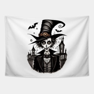 Spooky Halloween Character Tapestry