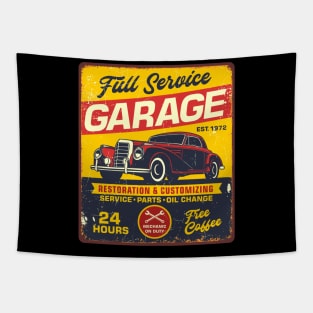 Retro Vintage Automotive Tin Sign Tapestry