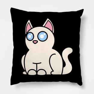 Plump Cat White Pillow