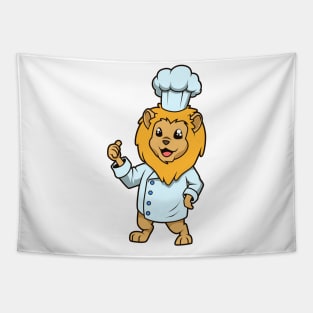 Cartoon lion chef Tapestry