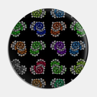 Hypnotic pattern with color hearts Pin