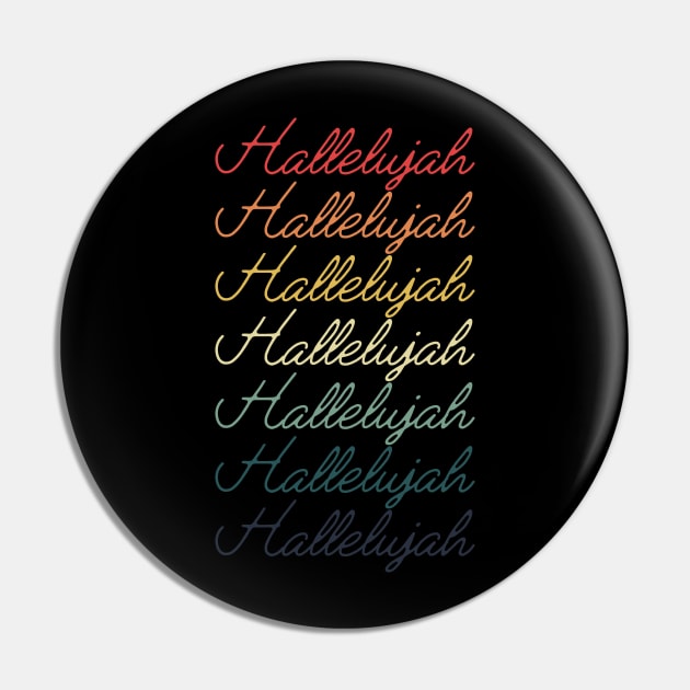 Hallelujah! Retro Vintage Typography Repeated Text Pin by ebayson74@gmail.com