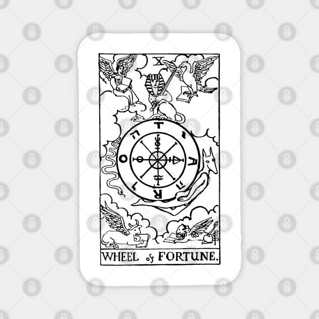 The Wheel of Fortune Tarot in black Magnet by winterwinter