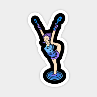 Gymnastic girl with clubs Magnet