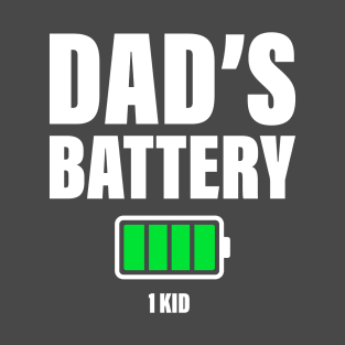 Funny Dad of 1 kid Low Battery Father’s Day T-Shirt